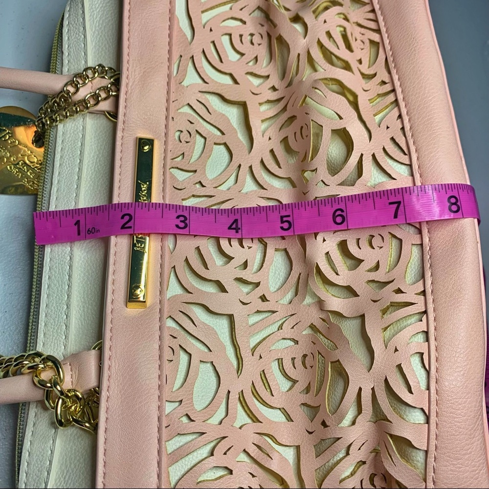 Betsey Johnson Floral Satchel Bag - Die Cut Rose - Picture 4 of 6